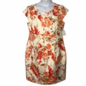 LIZ CLAIBORNE FLORAL SHEATH DRESS SIZE 16 NWT
